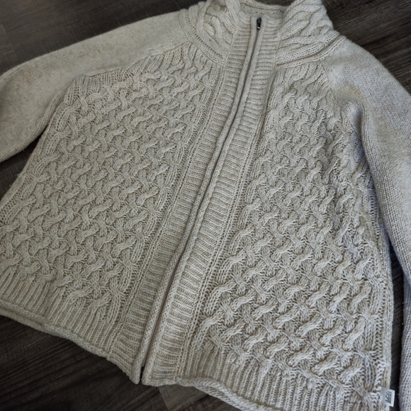 Rei full zip cable knit sweater sz large - Picture 2 of 6